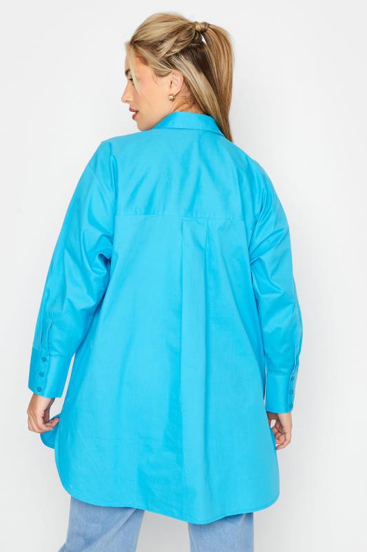 LIMITED COLLECTION Plus Size Bright Blue Oversized Boyfriend Shirt | Yours Clothing 4