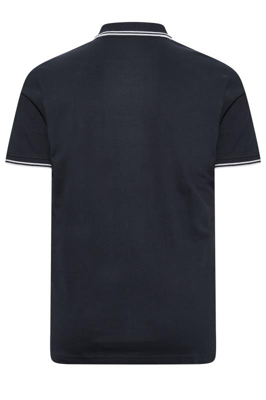 BadRhino Big & Tall Navy Blue BR15 Placket Polo Shirt | BadRhino 4