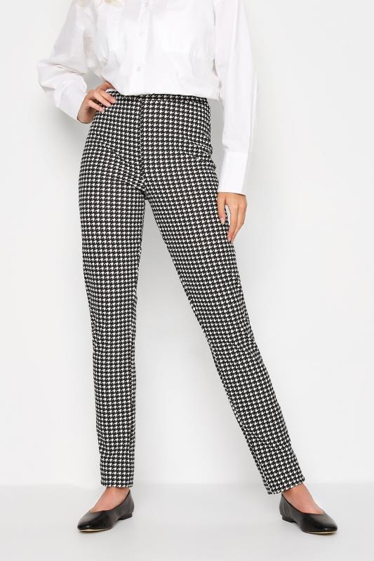 Tall  LTS Tall Black Dogtooth Check Stretch Trousers