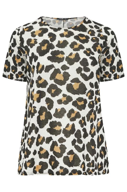 YOURS Plus Size Brown Animal Print Oversized T-Shirt | Yours Clothing 5