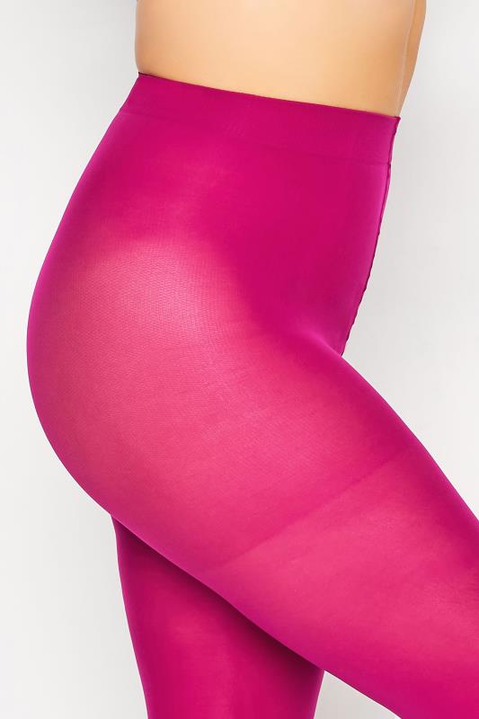 Hot Pink 50 Denier Tights | Yours Clothing 3