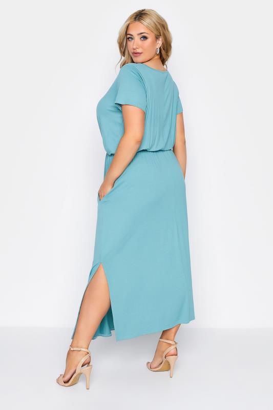 YOURS LONDON Curve Turquoise Blue Pocket Dress 4