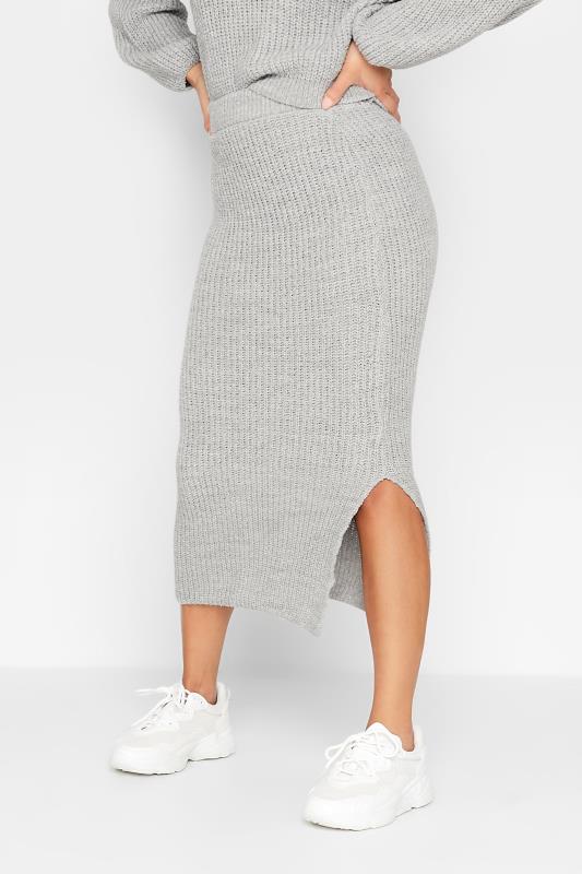 Petite  PixieGirl Grey Midi Knitted Skirt