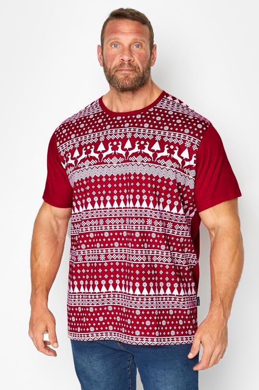  dla puszystych BadRhino Big & Tall Red & White Fairlise Christmas T-Shirt