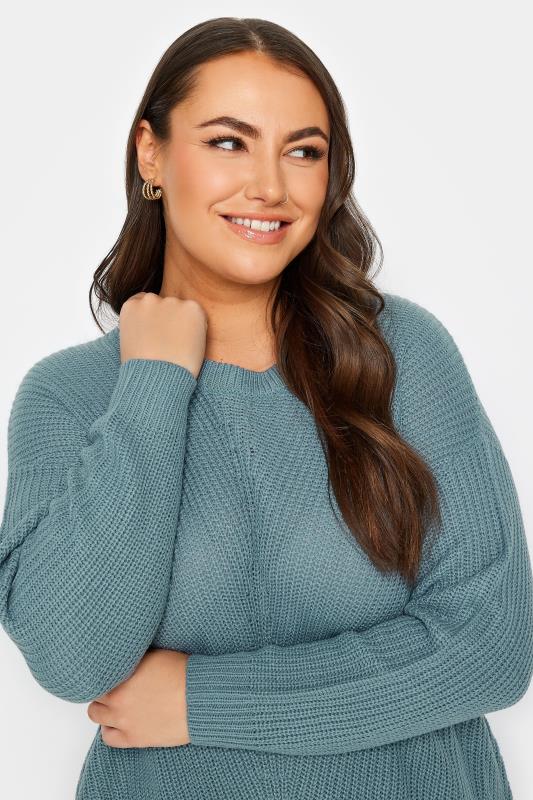 YOURS Plus Size Blue Essential Jumper | Yours Clothing 4
