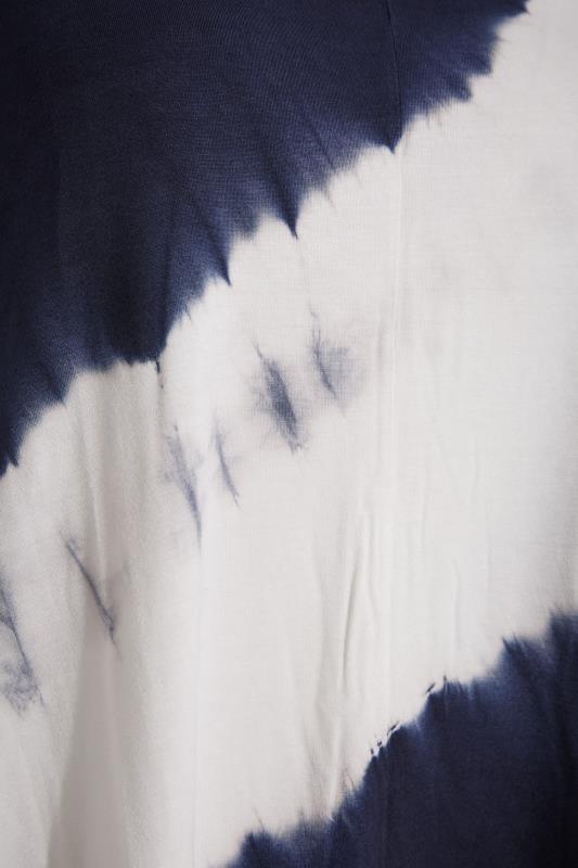 Curve Navy Blue Tie Dye Cold Shoulder T-Shirt_Z.jpg
