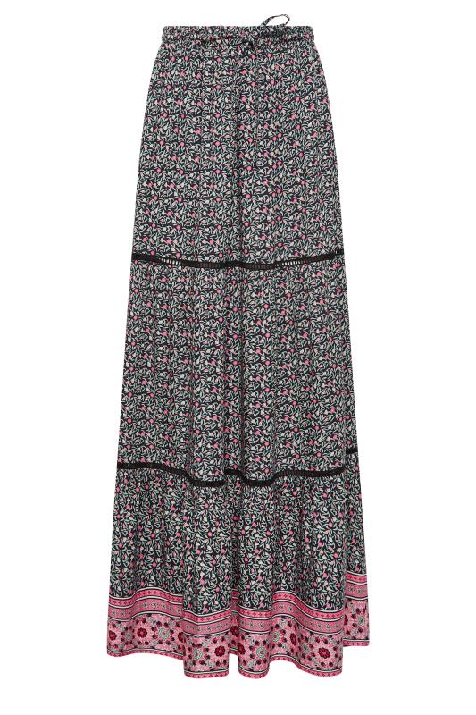 LTS Tall Women's Black Ditsy Floral Print Maxi Skirt | Long Tall Sally 5