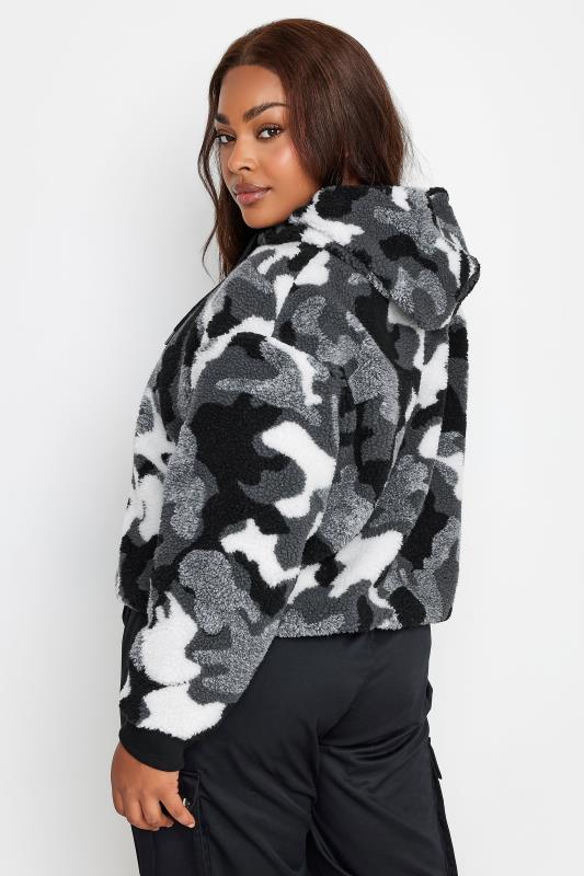 YOURS Plus Size Grey Camo Print Fleece Hoodie | Yours Clothing 4