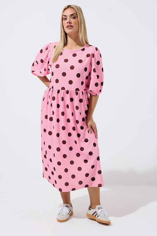  LIMITED COLLECTION Curve Pink Polka Dot Dress