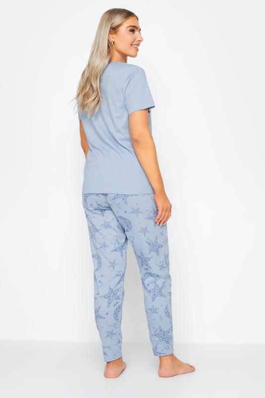 M&Co Blue Cotton Womens Star Print Pyjama Set | M&Co 5