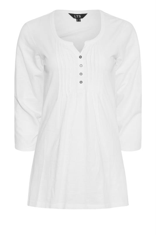 Tall Women's LTS MADE FOR GOOD White Henley Top | Long Tall Sally 6