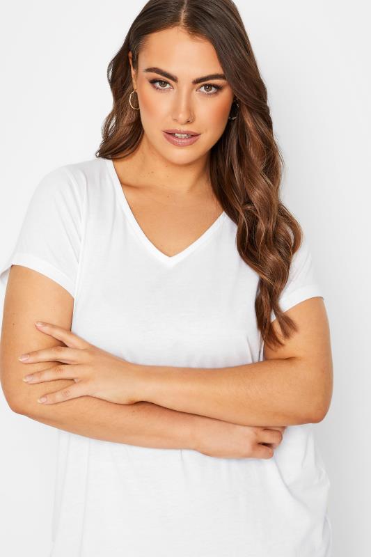YOURS Plus Size White Essential T-Shirt | Yours Clothing 4