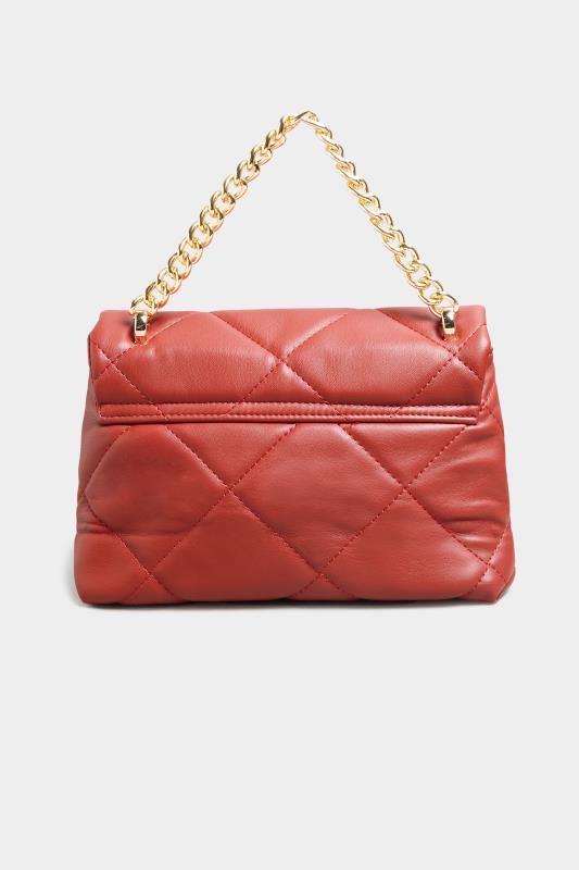 Red Quilted Chain Handle Bag 5