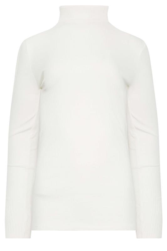LTS Tall White Ribbed Roll Neck Top | Long Tall Sally 6