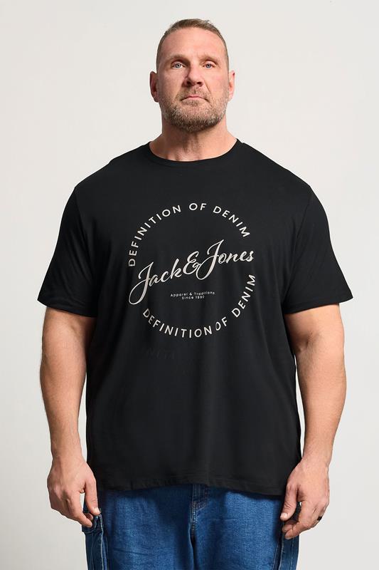  JACK & JONES Big & Tall Black Circle Logo Print T-Shirt
