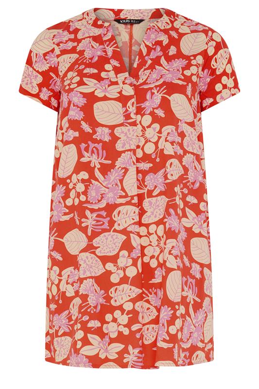 red palm leaf dress YOURS Plus Size Red Palm Leaf Mini Dress