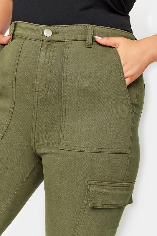 YOURS Curve Plus Size Khaki Green Cargo AVA Jeans | Yours Clothing  3