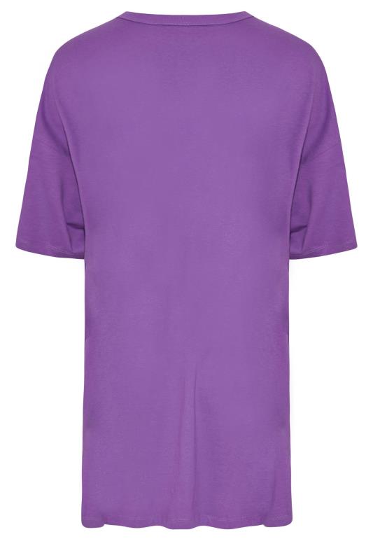 Plus Size Purple 'Los Angeles' Oversized Tunic T-Shirt Dress | Yours Clothing 8