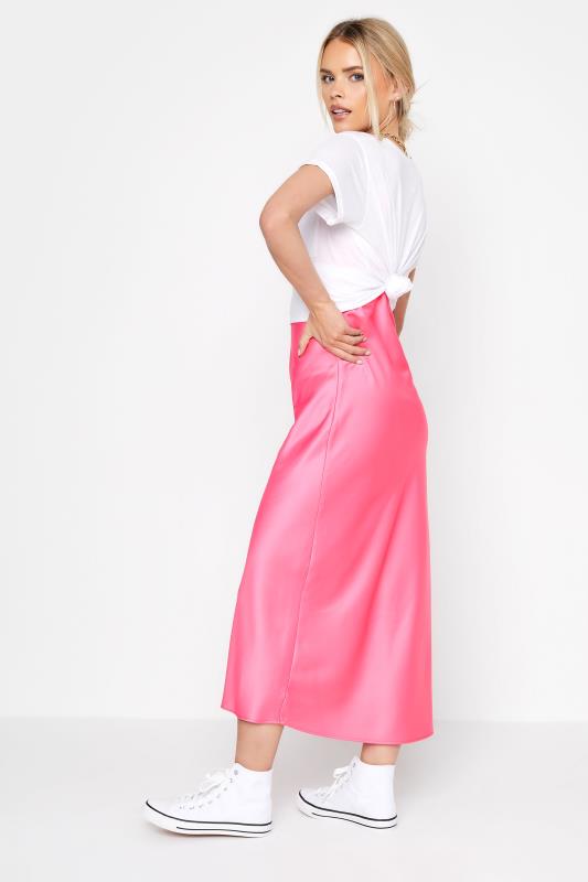 Petite Hot Pink Satin Slip Dress | PixieGirl 7