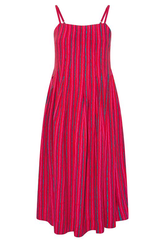 PixieGirl Petite Pink Stripe Midi Dress | PixieGirl 5