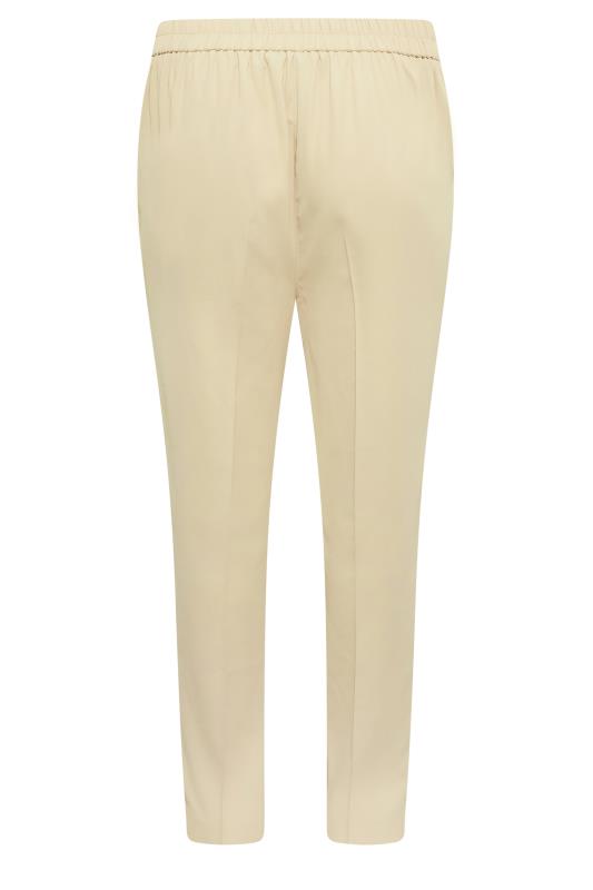 YOURS Plus Size Beige Brown Double Belted Tapered Trousers | Yours Clothing 6