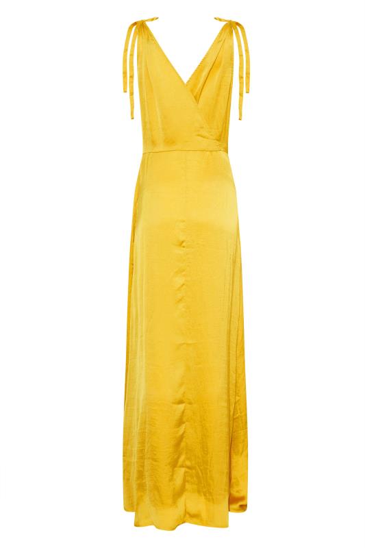 LTS Tall Yellow Satin Maxi Dress 7