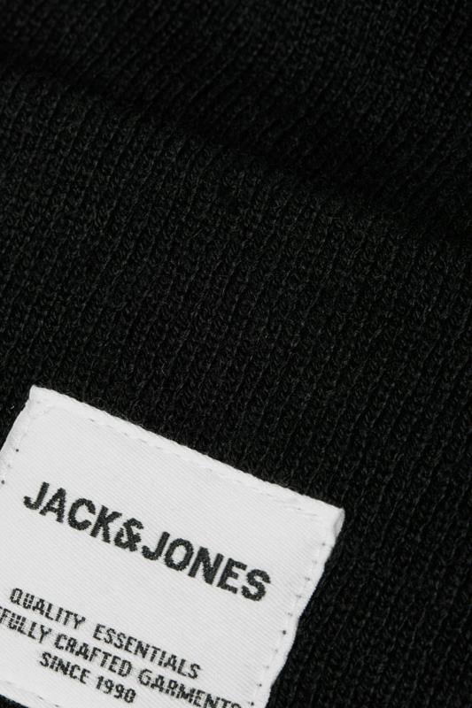 JACK & JONES Black Patch Beanie | BadRhino 3