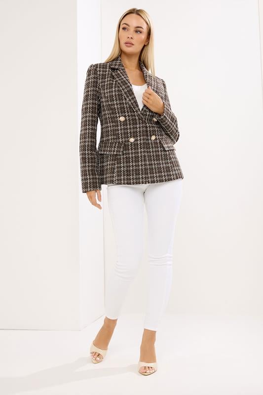 STAR Chocolate Brown Checked Blazer | StarByJM 1