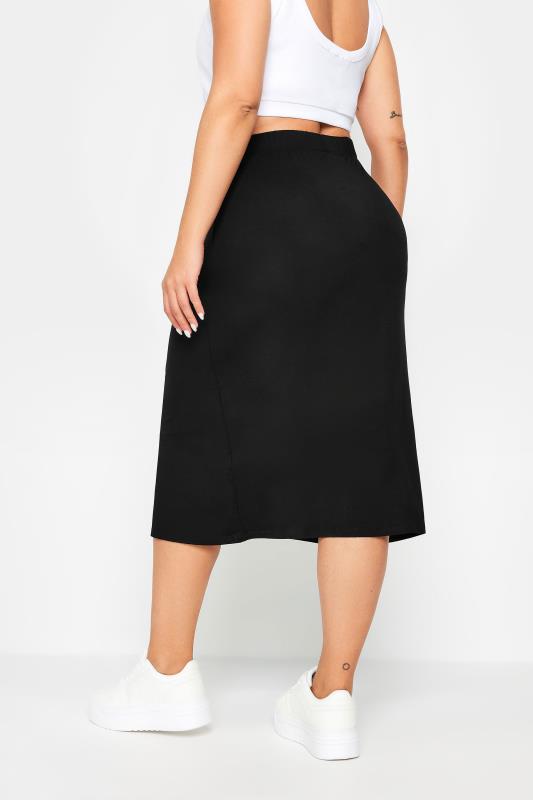 YOURS Plus Size Black Midi Tube Skirt | Yours Clothing 3