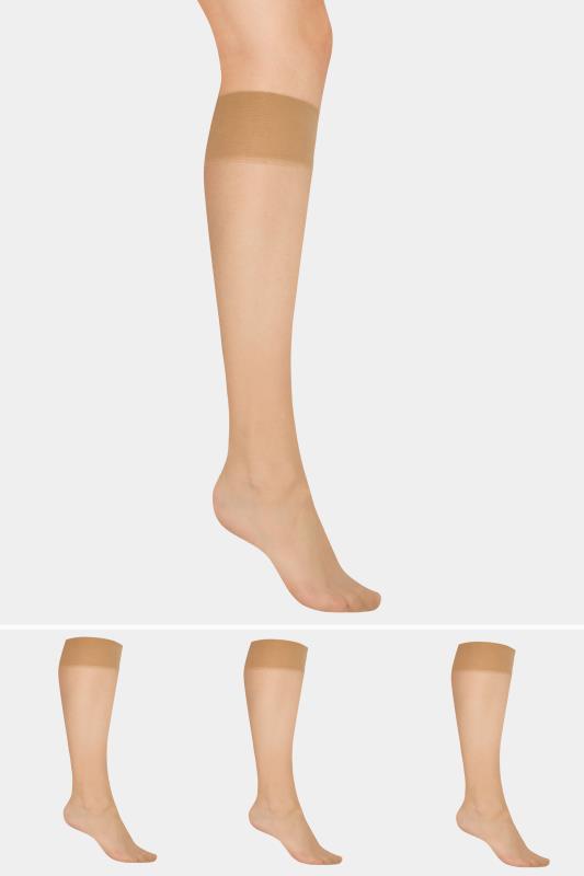 Tall Nude 3 PACK Knee High 15 Denier Tights 1
