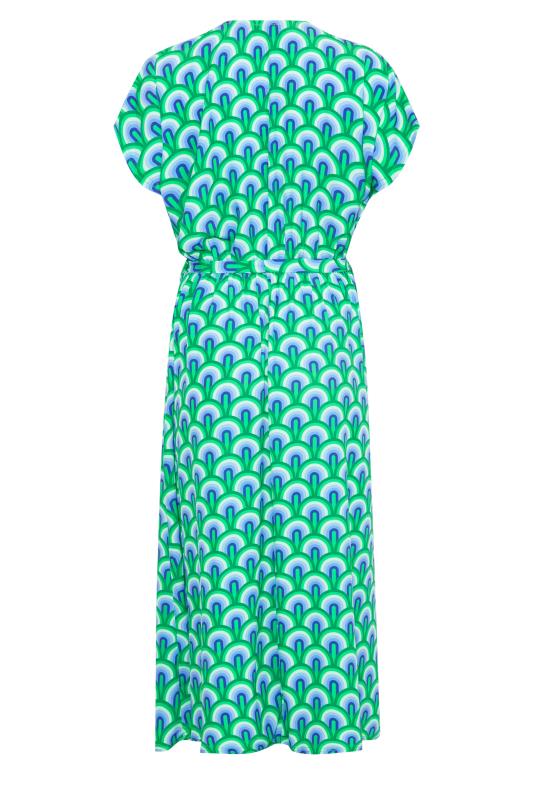 LTS Tall Green Geometric Print Wrap Dress_Y.jpg