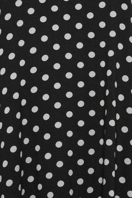 YOURS Plus Size Black Polka Dot Print Dipped Hem Vest Top | Yours Clothing 4