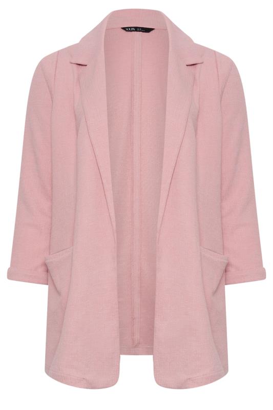 YOURS Plus Size Pink Textured Blazer | Yours Clothing  6