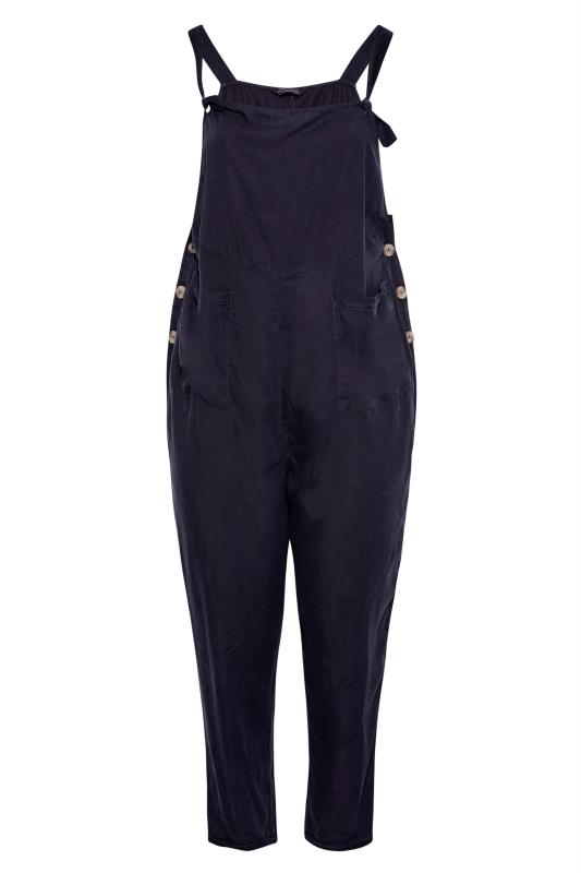 LIMITED COLLECTION Curve Navy Blue Pocket Dungarees_F.jpg