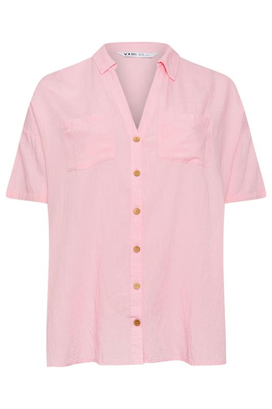 YOURS Plus Size Pink Linen Shirt | Yours Clothing 7