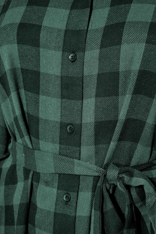 LIMITED COLLECTION Forest Green Gingham Tie Waist Shirt_S.jpg