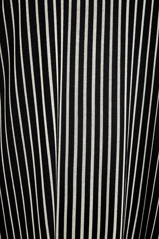 Black Vertical Stripe Printed Fringe T-Shirt_S.jpg