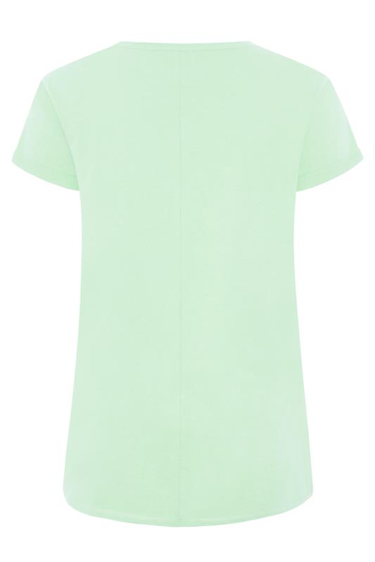 Sage Topstitch Short Sleeve T-Shirt | Yours Clothing 6