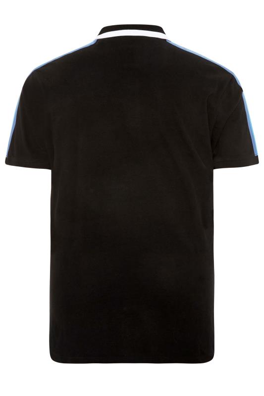 BadRhino Big & Tall Black Striped Sleeve Polo Shirt 4