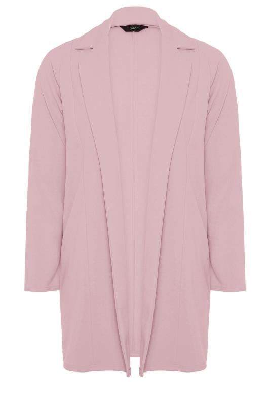 YOURS Curve Plus Size Dusky Pink Longline Blazer | Yours Clothing  7