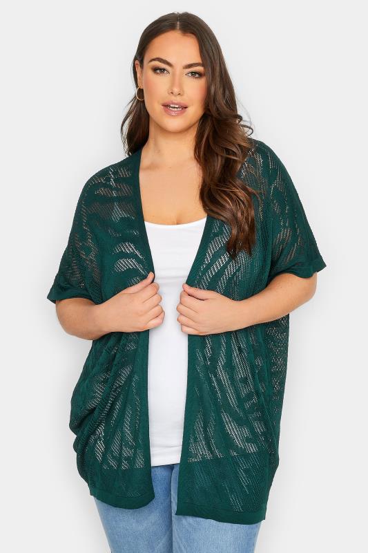 YOURS Plus Size Forest Green Animal Print Cardigan | Yours Clothing 4