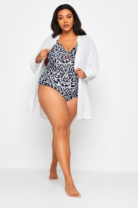 YOURS Plus Size White Button Up Beach Shirt | Yours Clothing 2