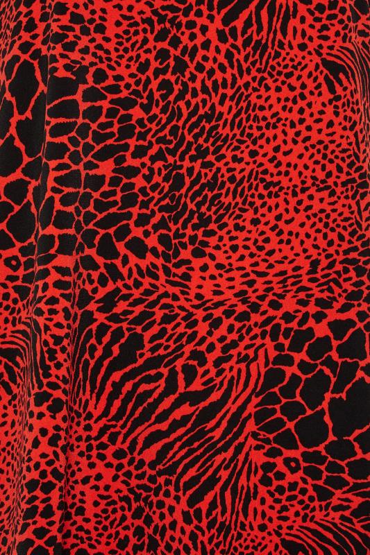 YOURS Plus Size Red Animal Print Top | Yours Clothing 5