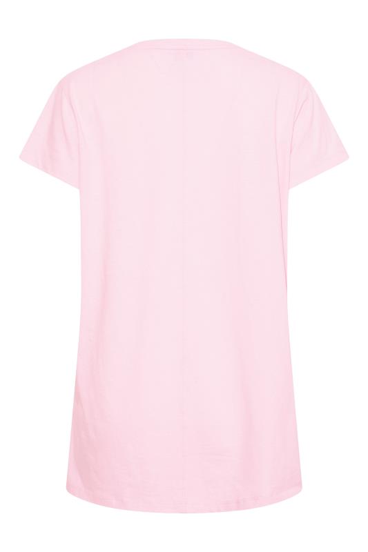 LTS Tall Women's Pink Button Placket Cotton Pyjama Top | Long Tall Sally  7