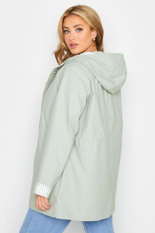 Plus Size Mint Green Raincoat | Yours Clothing  3