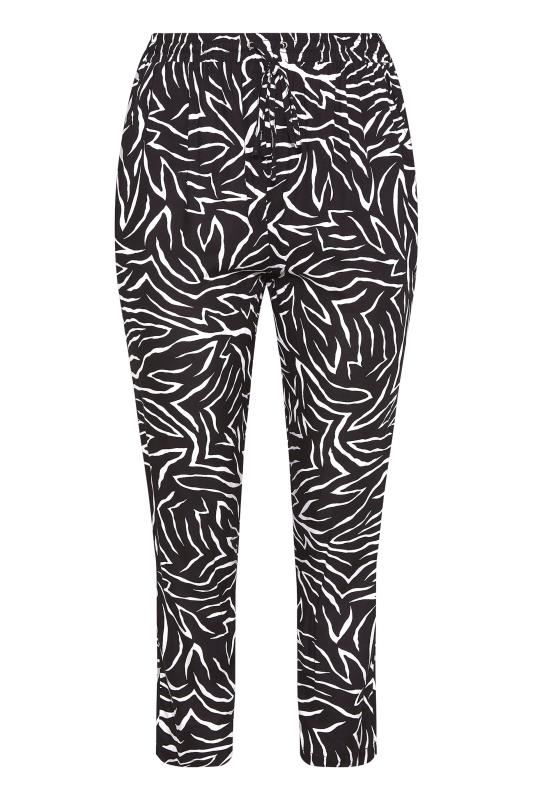Curve Black Zebra Print Straight Leg Joggers 5