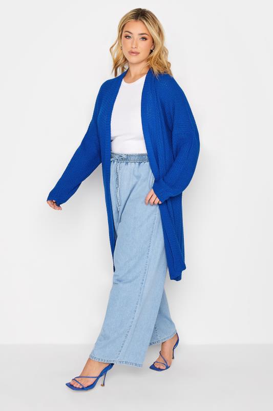 YOURS Plus Size Blue Knitted Cardigan | Yours Clothing 2