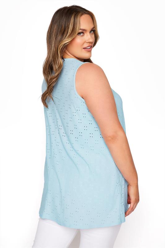 Light Blue Broderie Anglaise Swing Vest Top 3