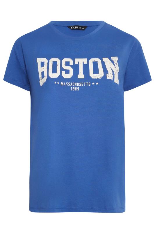 YOURS Plus Size 2 PACK Black & Blue 'New York' & 'Boston' Slogan T-Shirts | Yours Clothing 7