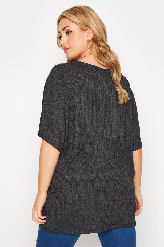 Curve Charcoal Grey Ribbed Swing Top 3